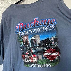 Harley-Davidson Gray Buckeye Skyline Tee Ohio motorcycle 4xl